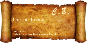 Chrien Bence névjegykártya